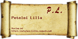 Petelei Lilla névjegykártya